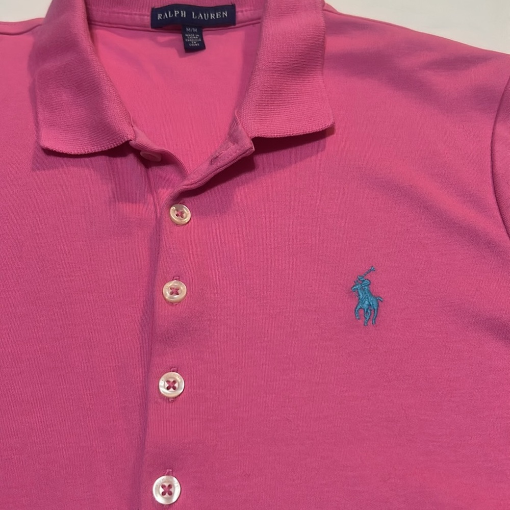 Ralph Lauren Pink Polo Shirt Dress Cotton size M like new - Picture 3 of 7
